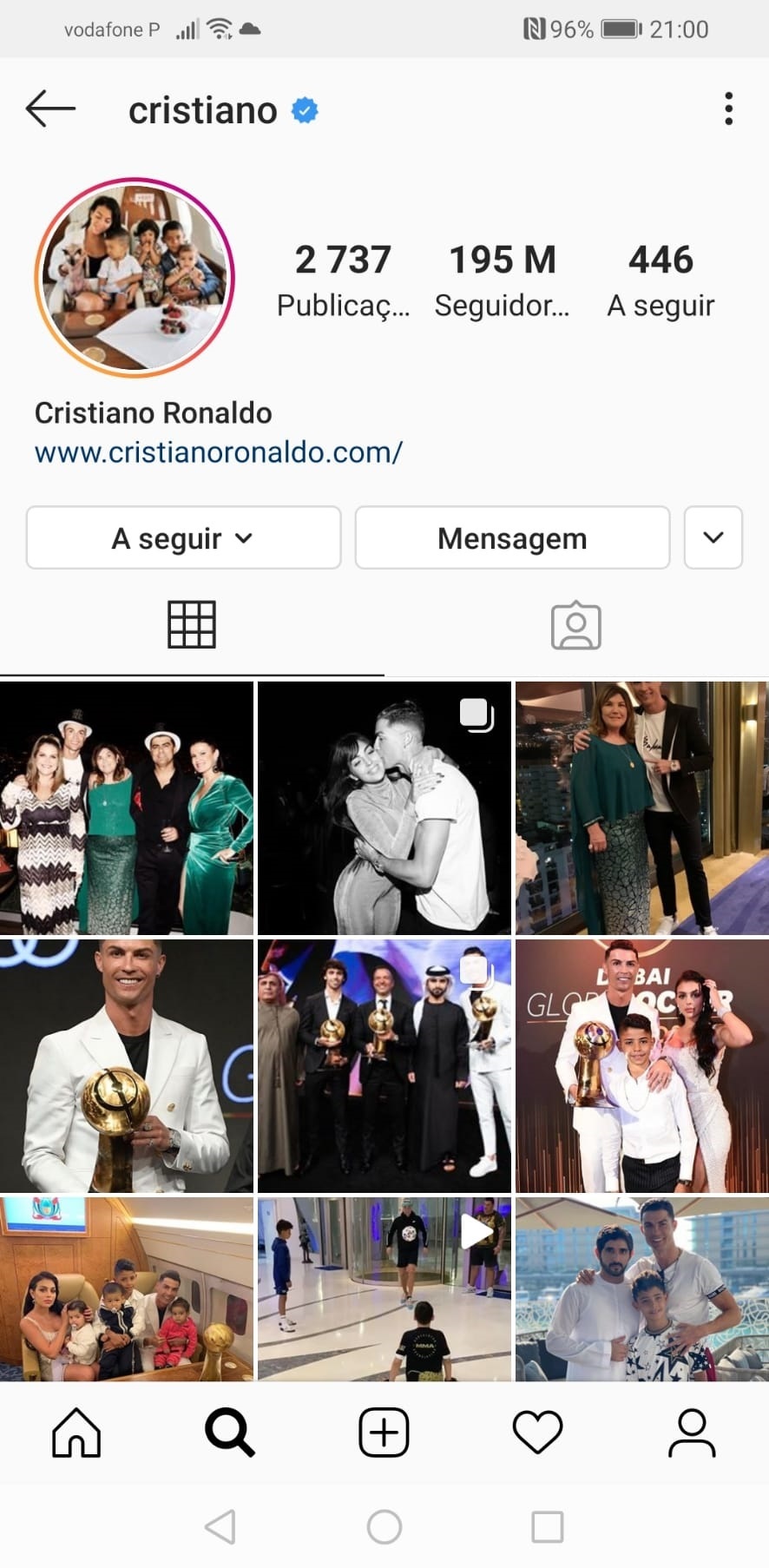 perfil cristiano ronaldo no instagram